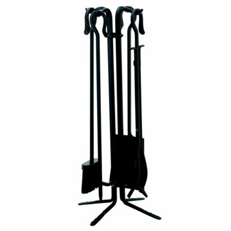 BLUEPRINTS 5 PC BLACK WROUGHT ITON FIRESET WITH CROOK HANDLES BL2674776